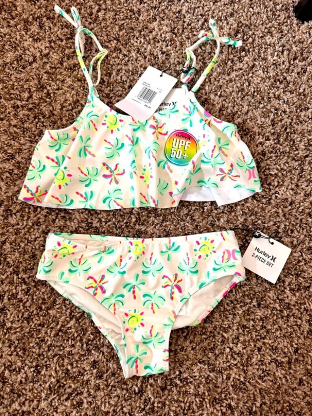 Bright, CUTE, Hurley 2 piece swim suit